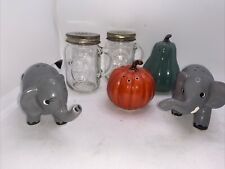 GLASS  SALT & PEPPER, GORD & GOOD LUCK ELEPHANT  S&P SHAKERS picture