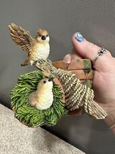 Vintage Westland Giftware Resin 2 Birds Figurine Nesting Pots Branch Rare in EUC picture
