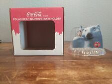 Vintage Rare 1994 Coka Cola Polar Bear Napkin/ Straw Holder picture