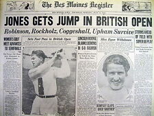 Best 1927 display newspaper BOBBY JONES BRITISH OPEN GOLF TOURNAMENT St Andrews picture