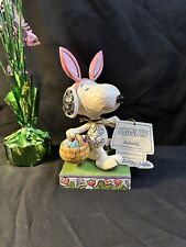 Jim Shore Peanuts Snoopy w/ Bunny Ears Happy Easter Figurine Dog Enesco 4049398 picture