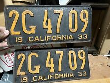 1933 California license plates set vintage  picture