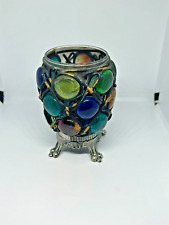 Retro Vintage 1960's Brutalist Chunky Colorful Rock Candy Votive Holder picture
