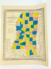 Vintage 1969 Roads & Distances Mississippi Historical Society Map 14