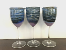 Steven Maslach VOLCANO Hand Blown Wine Glasses  7 7/8