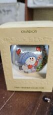 Vintage Christmas Memories Unbreakable Satin Ornament Grandson 1980 in Box picture