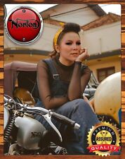 Norton Motorcycles - Restored - Rare - Metal Sign 11 x 14 picture