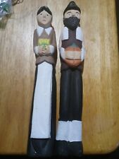 Vintage Hand Carved/Painted Thanksgiving Pilgrim Couple picture