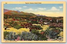 Typical Arizona Ranch Scene Linda Vista Vintage Linen Post Card picture
