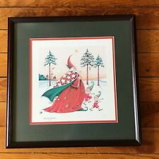Estate Mary Engelbreit Signed & Numbered Santa Claus & Two Elves Christmas Holid picture