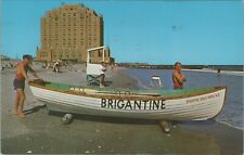 c1960s Brigantine Hotel New Jersey beach patrol boat life guard postcard B892 picture