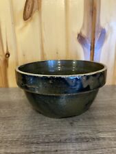 Vintage Blue Green Stoneware Glazed Crock Mixing Bowl 8