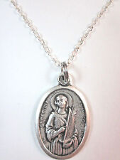 Ladies St Cecilia Medal Italy Pendant Necklace 20