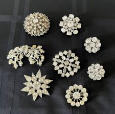 Vintage Antique Rhinestone Jewelry Pin Lot Craft Costume Dress Various Sizes picture