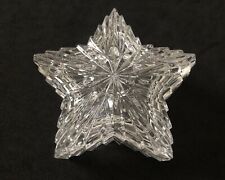 Vintage Star Shaped Carved Clear Glass Jewelry Trinket Box Container picture