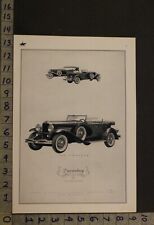 1931 DUESENBERG INDIANAPOLIS PHAETON LUXURY MOTOR VEHICLE AUTO CAR COMP AD UT62 picture