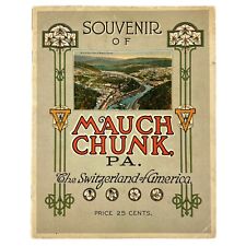 Antique MAUCH CHUNK PA Souvenir Views Postcard Book TOSH’S DEPT. STORE Railroads picture