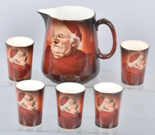 c 1900 Taylor Smith Taylor TST Pottery MONK FRIAR Water Pitcher & Tumbler Set picture