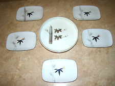 Japanese Asian Porcelain Oval Sushi 5 Plates With Large Serving Tray @G picture
