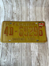 1975 Florida License Plate Orange Sunshine State #4D 69296 Can Register 70s picture