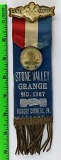 Vintage 1900s? Patrons of Husbandry Stone Valley Grange Hickory Corners PA Badge picture
