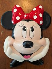 Rare Vintage Disney Minnie Mouse Porcelain Face Wall Plaque 6