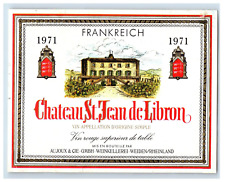 1960's-80's Chateau St Jean De Libron Frankreich German Wine Label S67E picture