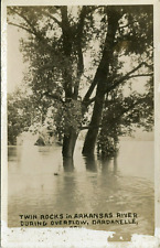 1940's Twin Rocks in Arkansas River Dardanelle Arkansas Real Photo Postcard picture
