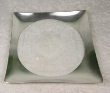 Vintage Mid Century Modern Dorothy Thorpe Silver Glass Serving Dish 12 inch picture