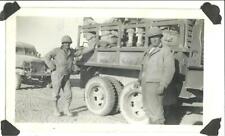 vintage old photo Military Army Transport Trucks Troops soldiers WWII picture