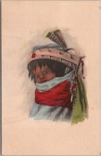 Vintage 1910s HAND-COLORED Native Americana /Indian Postcard 