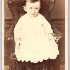 c1870s Cute Mousy Looking Little Boy Toddler Sharp CdV Photo Card Mini Chair H26 picture