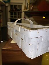 Vintage Berry Basket White Braided Super Strong And Sturdy Farmhouse 14x6x4 picture