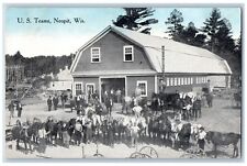 Neopit Wisconsin Postcard US Teams Exterior View Building c1910 Vintage Antique picture