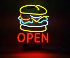 Hamburger Burger Open Bar Acrylic Neon Light Sign 20
