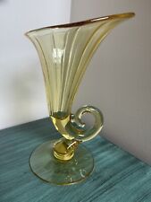 Antique - Cambridge - Elegant Glass - Mandarin Gold - 10”Cornucopia Vase picture