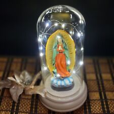 Virgen De Guadalupe Statue In Globe With LED Lights 9 Inch Gift Item  picture