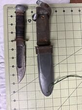Rusty WWII US Navy Camillus Mark 1 MK1 Deck Knife And Sheath. Rough Shape picture