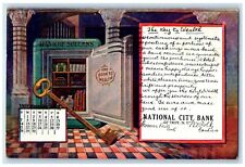 1909 National City Bank Troy New York NY Bank Success Calendar Vintage Postcard picture