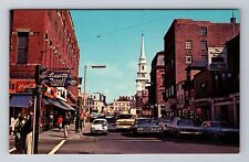 Portsmouth NH-New Hampshire, Congress Street, Antique Vintage Souvenir Postcard picture