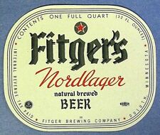 IRTP Fitger's NORDLAGER - NATURAL BREWED BEER label MN 1qt picture