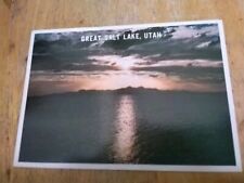 Postcard UT View of Sunset Over  Great Salt Lake City Utah picture