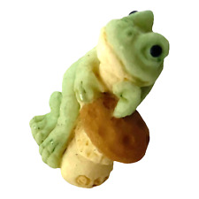 Frog on Mushroom 1.5 Inch Vintage Figurine picture