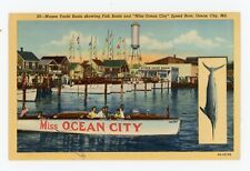 Magee Yacht Basin Speed Boat Ocean City Maryland Postcard Miss Ocean City picture