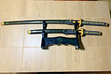FRANKLIN MINT WARRIOR SWORDS OF THE SAMURAI WITH DISPLAY SHELF**RARE** picture