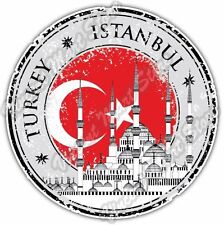 Istanbul Turkey Country Flag Stamp Car Bumper Window Vinyl Sticker Decal 4.6