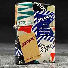 Zippo Lighter - Vintage Box Tops Design - Candy Stripe - Flame - 540 Color picture