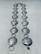 DYNAMIC VINTAGE NAVAJO STERLING SILVER CONCHO/ NECKLACE picture