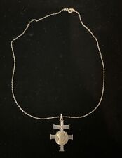 Vintage Sterling Cross of Lorraine / French Cross / Great War Medal Pendant picture