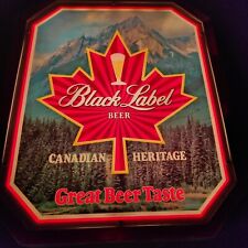 Vintage Black Label Beer Canadian Heritage Light Up Wall Hanging Bar Sign picture